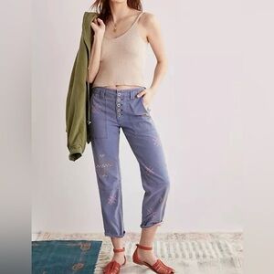 Anthropologie Blue Embroidered Women Jeans